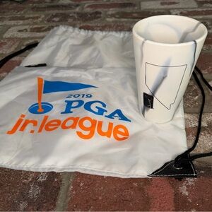 2019 Nevada PGA Jr. League Golf Drawstring backpack & NWT Silicone Drinking Cup